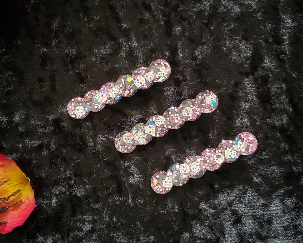 PinkSkull Barrettes